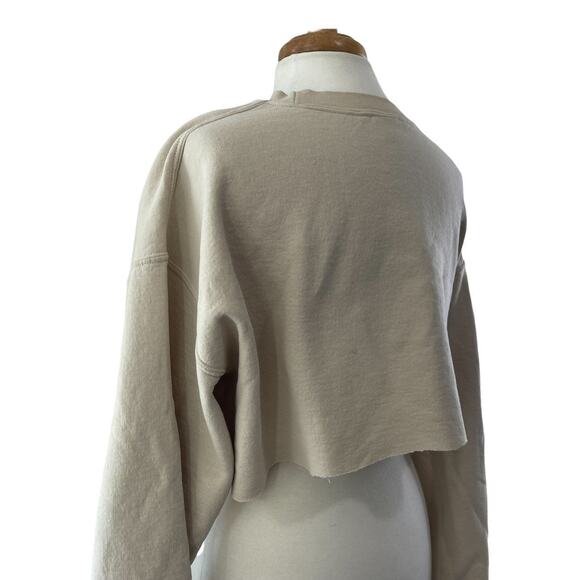 Champion Tan Crop Top Crewneck Sweater Womens Size M - Picture 7 of 9